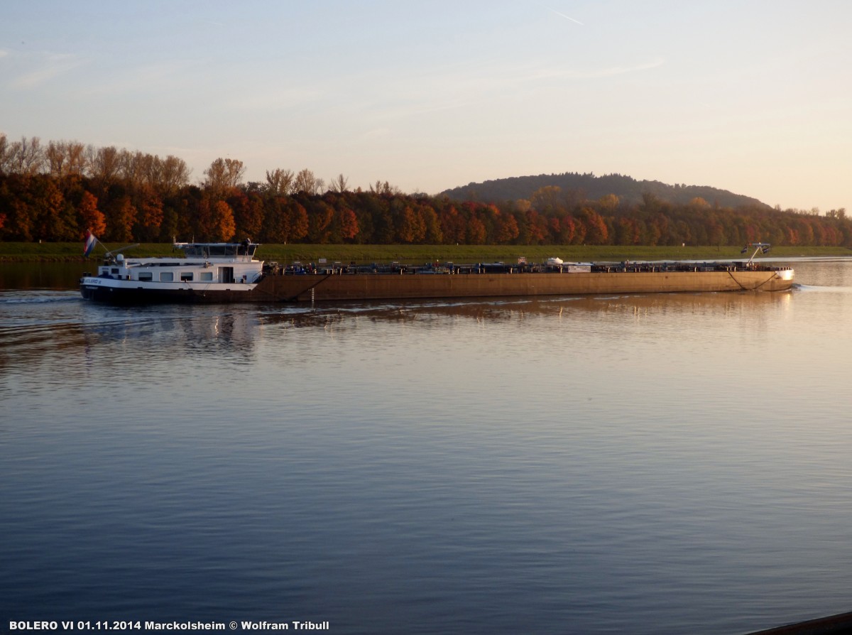 BOLERO VI aufgenommen am 01.11.2014 auf dem Rhein bei Marckolsheim (Frankreich)