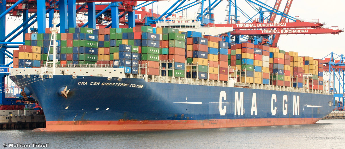 CMA CGM CHRISTOPHE COLOMB aufgenommen am 29. August 2012 bei Hamburg Höhe Container Terminal Burchardkai
