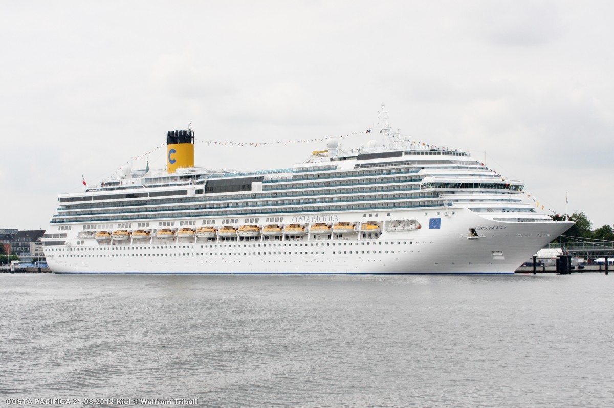 COSTA PACIFICA am 21.08.2012 in Kiel Hhe Cruise Terminal Ostseekai