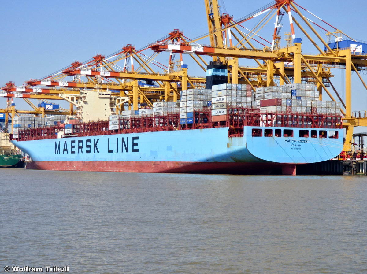 MAERSK ESSEX am 03. August 2015 bei Bremerhaven Höhe Container Terminal Eurogate