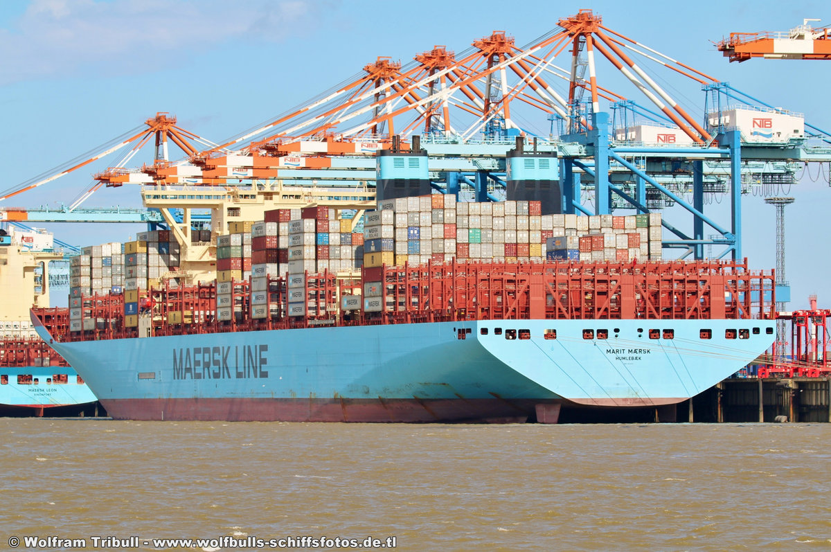 MARIT MAERSK am 06.08.2016 bei Bremerhaven Höhe Container Terminal NTB
