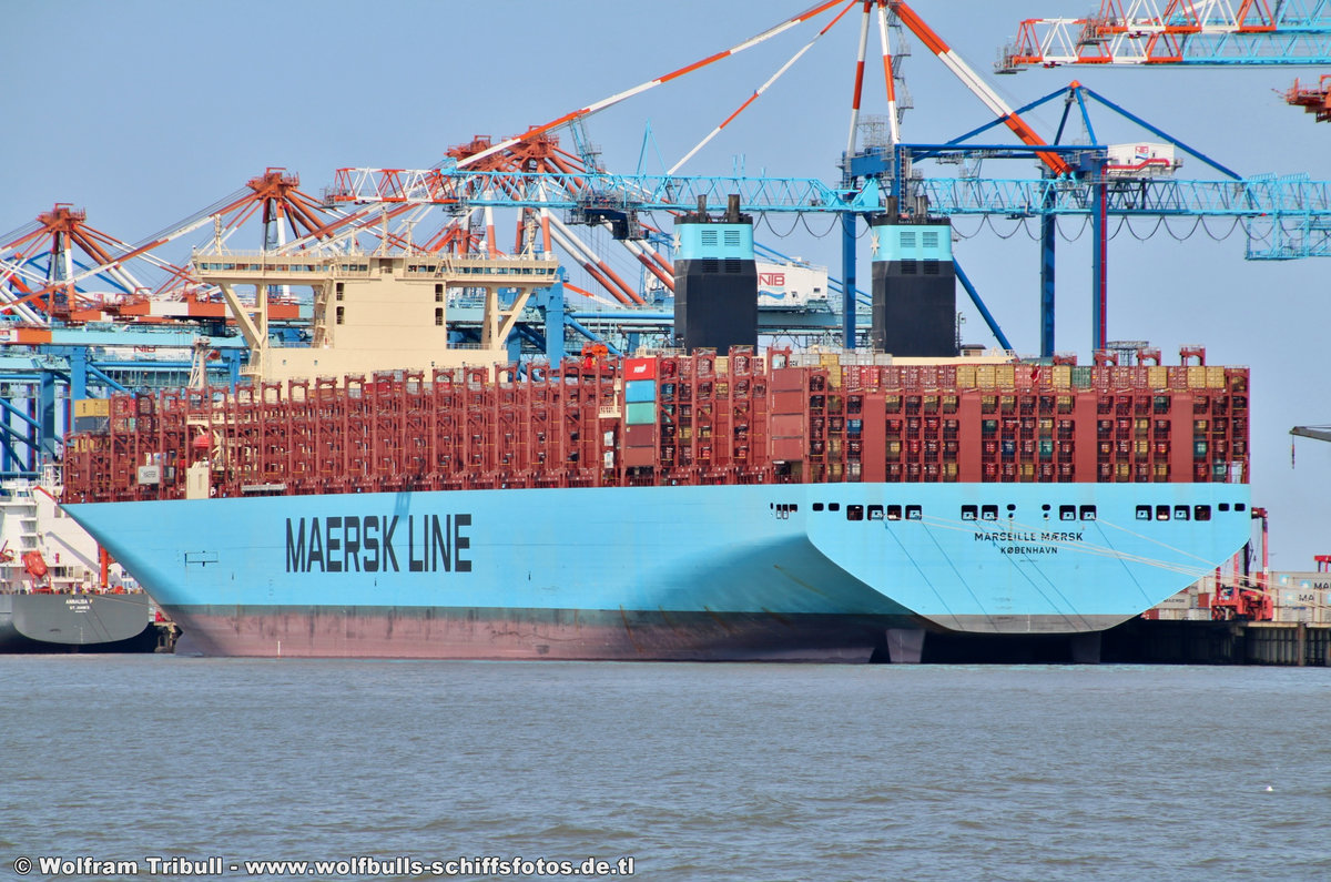 MARSEILLE MAERSK am 26.07.2018 bei Bremerhaven Höhe Container Terminal NTB