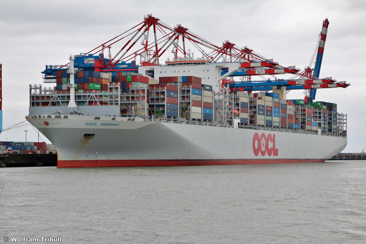 OOCL GERMANY am 15.07.2019 bei Wilhelmshaven Höhe Container Terminal Eurogate