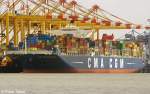 CMA CGM Marco Polo aufgenommen am 03.08.2013 im Hafen von Bremerhaven 