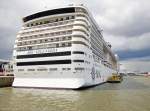 MSC SPLENDIDA aufgenommen bei Hamburg Hhe Cruise Terminal Steinwerder am 29.07.2015