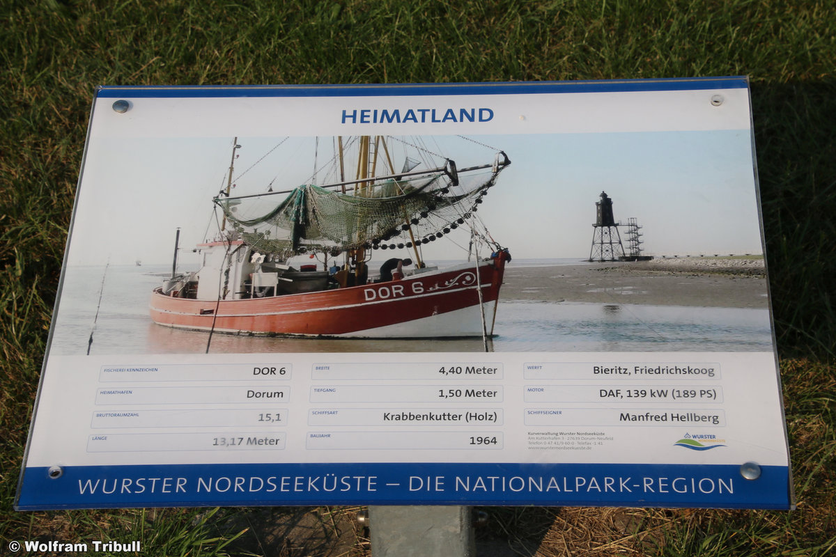 DOR 6 HEIMATLAND aufgenommen am 17.07.2018 im Hafen von Dorum-Neufeld
