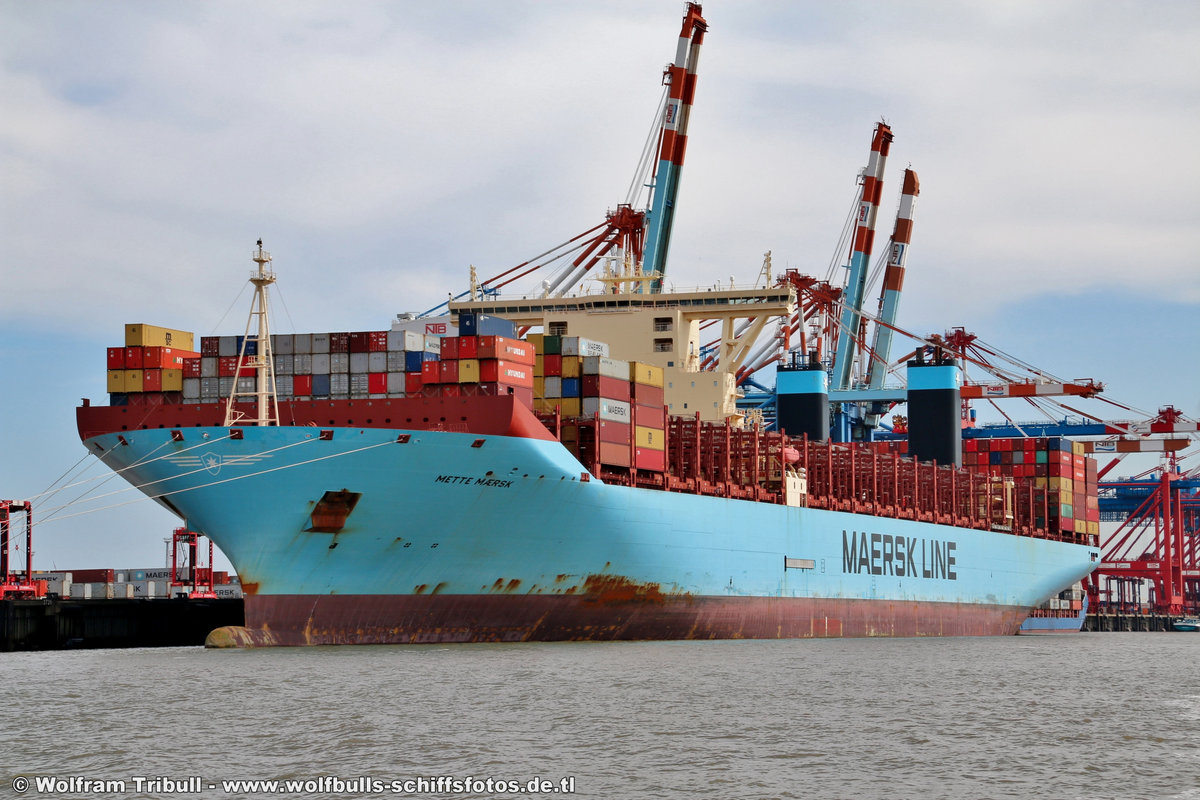 METTE MAERSK am 01.08.2018 bei Bremerhaven Höhe Container Terminal NTB