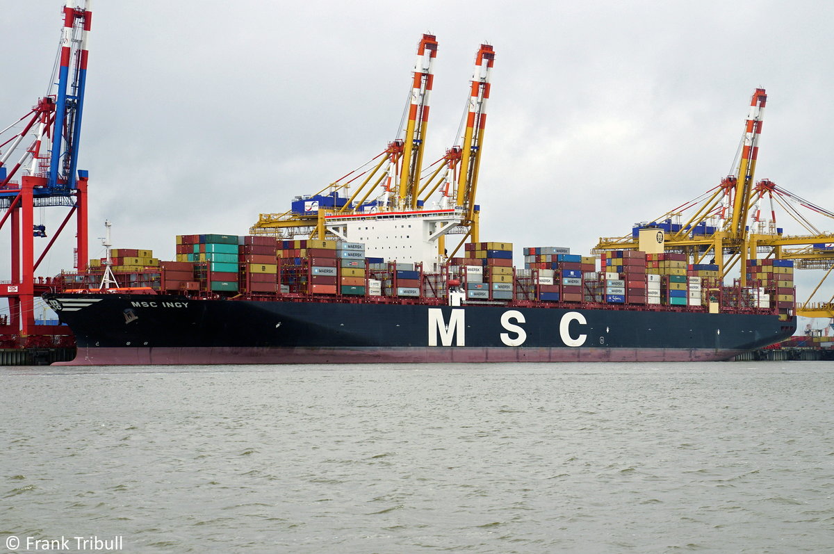 MSC INGY aufgenommen am 25.07.2017 bei Bremerhaven Höhe Container Terminal Eurogate