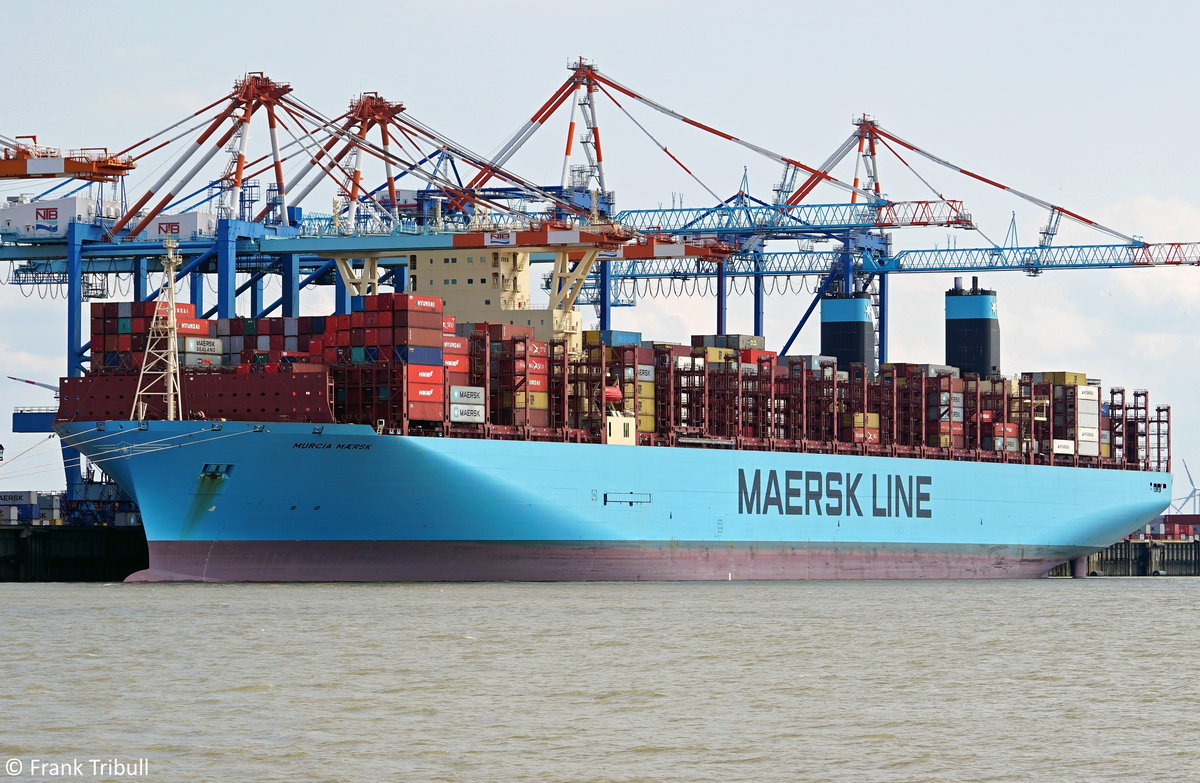 MURCIA MAERSK am 19.07.2018 bei Bremerhaven Höhe Container Terminal NTB