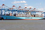 EVELYN MAERSK aufgenommen am 12.08.2012 bei Bremerhaven Höhe Container Terminal NTB