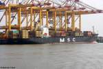MSC DYMPHNA am 25.08.2011 bei Bremerhaven Höhe Containerterminal Eurogate