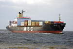 MSC IRIS aufgenommen am 08.08.2013 bei Cuxhaven Höhe Steubenhöft