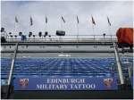 Eine der Trib�nen f�r das Edinburgh Military Tattoo auf dem Schloss.